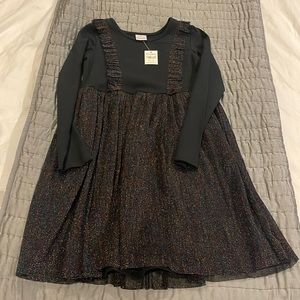 Brand new Hanna Anderson girls dress size 8/130. Black and glitter long sleeves